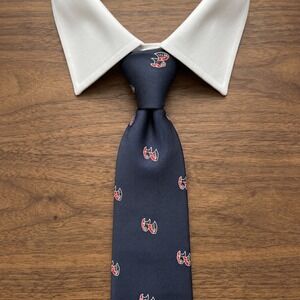 Vintage Prince Consort Kennedy Center Theater Phantom Opera Masks Navy Silk Tie
